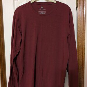 Mack Weldon SILVER Long Sleeve T-Shirt Maroon